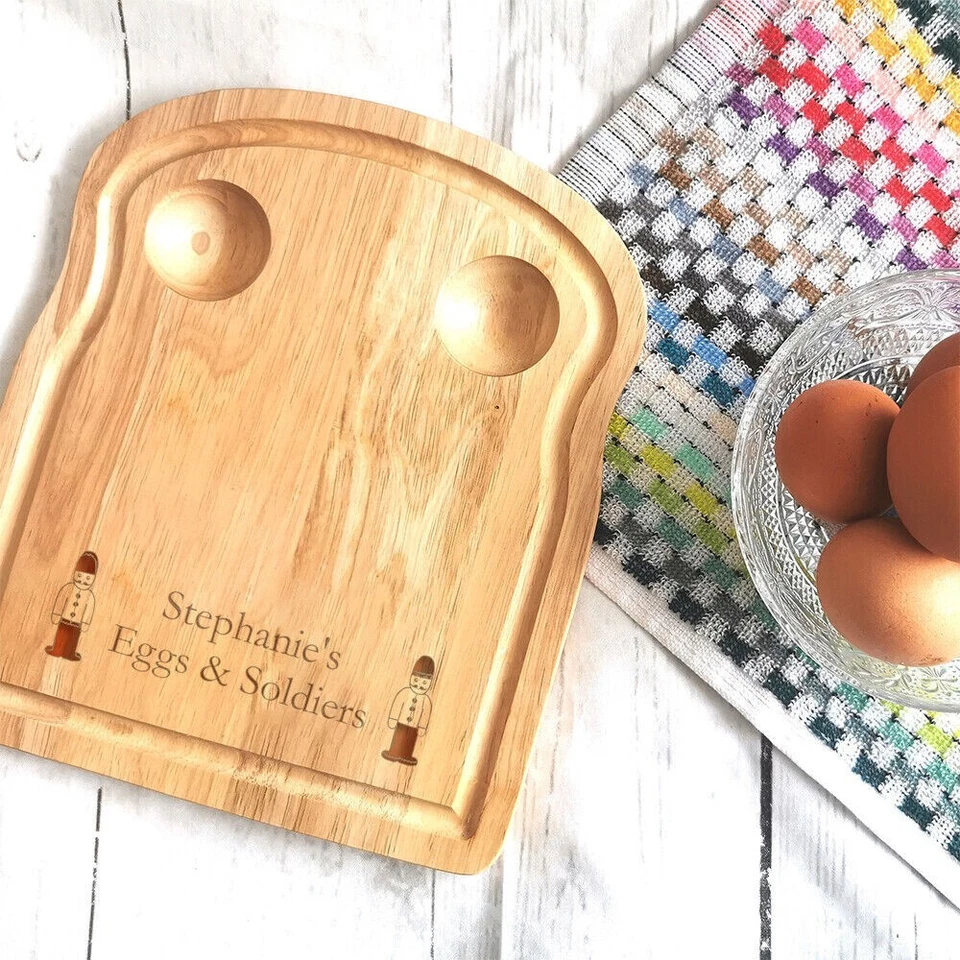 Personalised Dippy Egg and soldiers Board, Boys, Girls, Kids Christmas name gift - Image 1 of 1