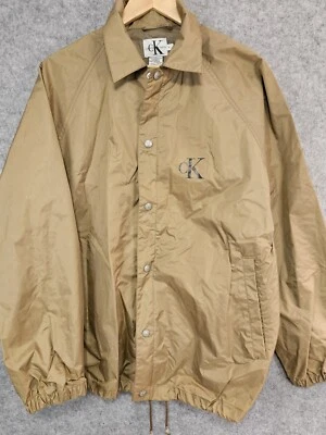 Chaqueta cortavientos de nailon Calvin Klein Jeans para hombre L vintage retro años 90 logotipo grande Foto 1 de 4