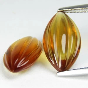 9.13Cts Delightful Natural Citrine Fancy Marquise Carving Matching Pair Gemstone - Picture 1 of 2