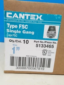 10 Pack Cantex 1" FSC Single Gang Weatherproof Electrical Box 5133465 NEW IN BOX - Picture 1 of 4