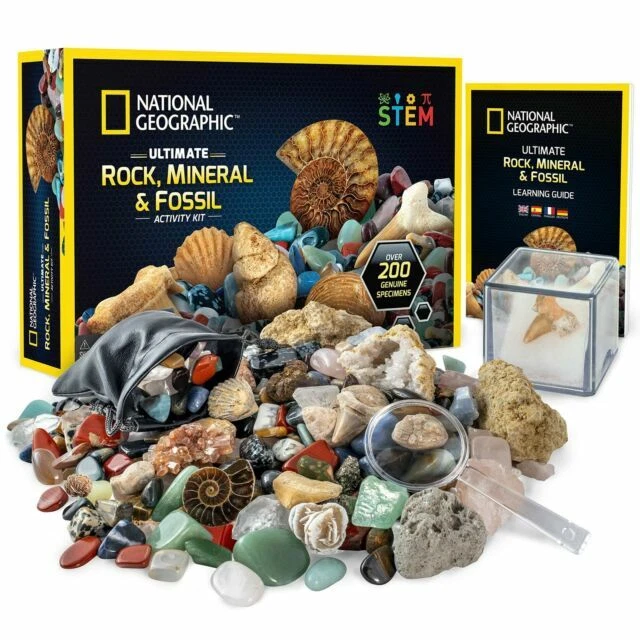 National Geographic NGRMF200 Rocks and Fossils Kit - 200 Pieces