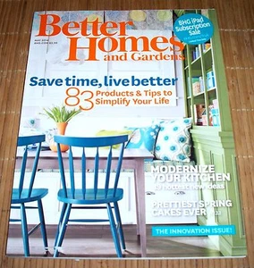 Better Homes and Gardens Magazine May 2014 Innovation Issue Spring Summer Recipe - Picture 1 of 1