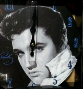 Elvis Presley Black&White Hanging Analog Wall Clock great addition for Collector - Picture 1 of 7