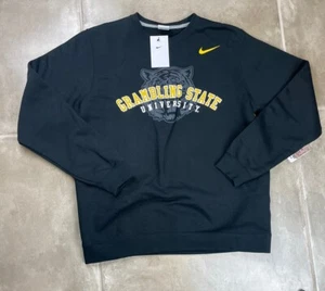 Nike Grambling State Tigers Sweater Adult Large L Black Club Fleece Crew Mens - Picture 1 of 8