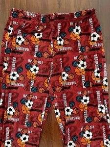 Sports Holiday Kid’s Fleece Pajamas in Large! Soccer Basketball Base & Football! - Picture 1 of 9