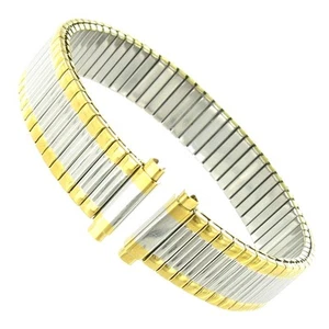10-14mm Gilden Stainless Steel Silver & Gold Two Tone Ladies Watch Band X Long - Picture 1 of 3
