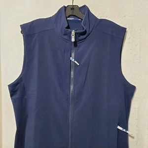 Chaleco diario B DRADDY para hombre grande azul cremallera completa sin mangas bordado Lazard - Imagen 1 de 13