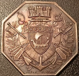 Marke Achteckig aus Silber - Bank- % Rabatt Wand Tür De Paris (75) 1878 - Bild 1 von 3