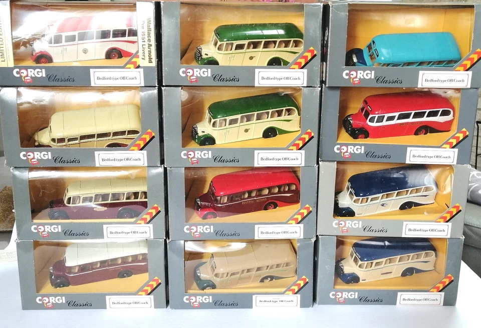 CORGI CLASSICS 1/50 BEDFORD TYPE OB COACH VARI MODELLI MENU' A TENDINA - Immagine 1 di 1