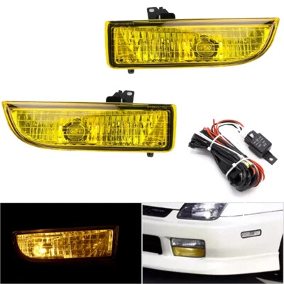 Luces antiniebla delanteras de lente amarilla con cableado y bombillas para Honda Prelude 1997-2001 Foto 1 de 4