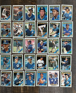 1988 Topps-30 MARINERS cards-DAVIS-MATTHEWS-REYNOLDS-CAMPBELL-MORGAN-PHELPS