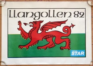 Llangollen (Wales) Red Dragon Travel Poster Shropshire Star 1982 20" x 28" - Picture 1 of 3
