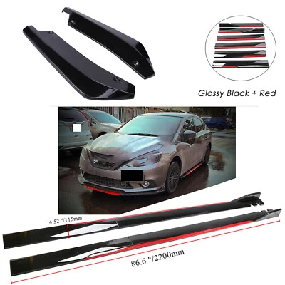 For Infiniti M35 Gloss Black Red Side Skirt Rear Bumper Chin Lip Spats Body Kits Foto 1 de 4