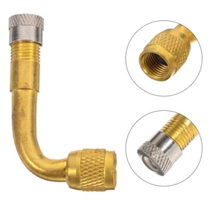 90 Degree Tire Valve Extension Adapter Gauge Pressure Brass - Picture 1 of 17