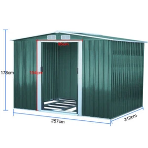 Large Metal Garden Shed - Cape/flat Top Design with Free Base 4x6 Ft -10x8 Ft - Picture 1 of 21