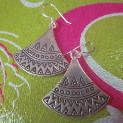 精美银色 925 耳环波西米亚风格嬉皮波西米亚时尚风格珠宝首饰 — 第 1/4 张图片