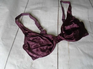 36C weinrot Blumen Second Skin U/W ungefüttert Vintage OLGA Halb BH #33045 36C - Bild 1 von 5