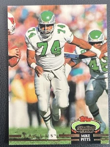 1992 Topps Stadium Club NFL Football #217 Mike Pitts Philadelphia Eagles - Bild 1 von 2