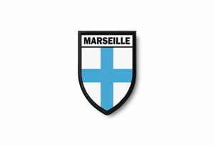 Patch printed shield embroidery border badge souvenir flag city county marseille - Picture 1 of 1