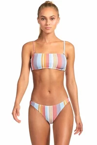 NWT Vitamin A VERANO STRIPE Sz 10 MILA BANDEAU TOP & Sz 12 LUCIANA BOTTOM - Picture 1 of 2