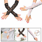 Lange Damenhandschuhe mit Blumenmuster Spitze fingerlose Handschuhe Armwärmer Abschlussballkostüm