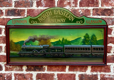 Letrero de pub inglés vintage tren ferroviario del noreste 3D Foto 1 de 4