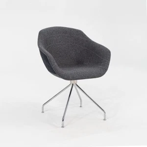 2022 Luca Nichetto for Moooi Canal Swivel Dining Shell Chair Anthracite & Chrome - Picture 1 of 12