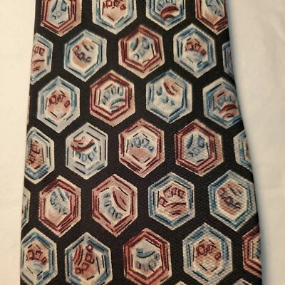 Corbata Talbots Studio Para Hombre 100% Seda Geométrica Abstracta Cosida a Mano Hecha en EE. UU. Foto 1 de 4