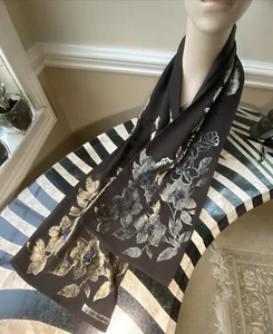 Y2K Vintage ELLEN TRACY Schal Burnt Velvet Sheer Silk Chiffon Floral Hand Beaded - Bild 1 von 21