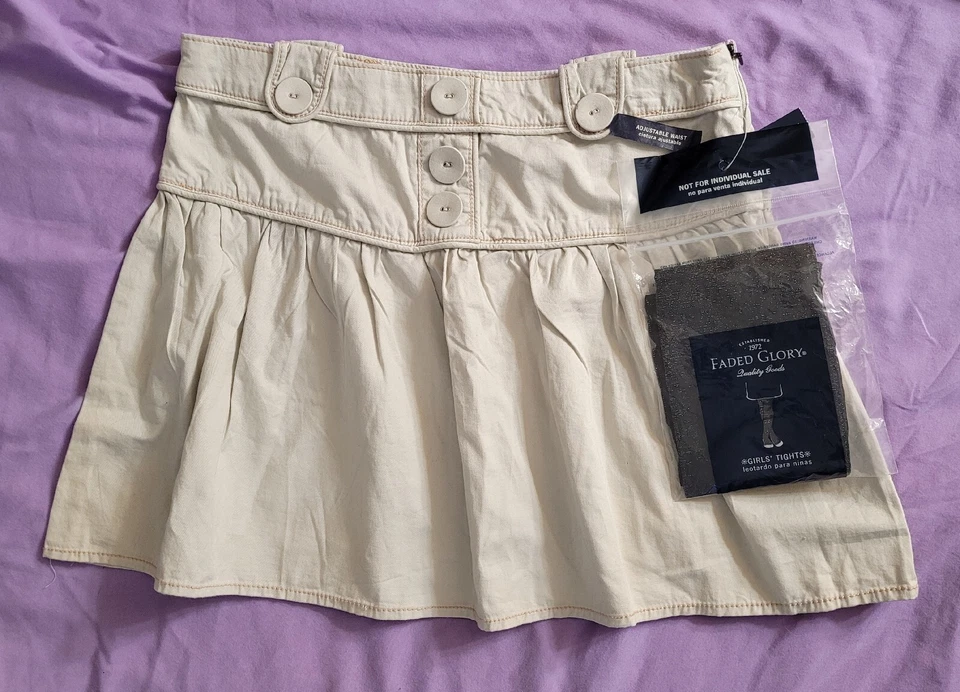 Girl's Beige Skirt with Tights Sz 16 - Image 1 of 4