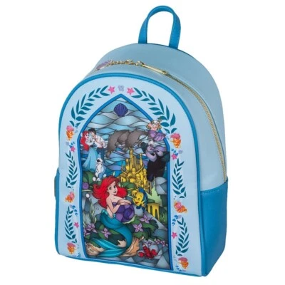 LOUNGEFLY DISNEY LITTLE MERMAID STAINED GLASS BACKPACK BAG - Image 1 of 4