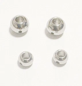 PAIR Surgical Steel 14g External Threaded 6 or 8mm Screw On Balls with 3mm Hole - Picture 1 of 7