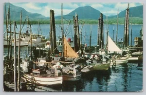 Boats in Ketchikan Alaska Northern Pacific Railway Postcard - Picture 1 of 2