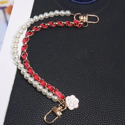 Bandolera Perla Cordón Correa de Muñeca para Teléfono Celular Hágalo Usted Mismo Bolso Cartera Llavero USB Foto 1 de 4