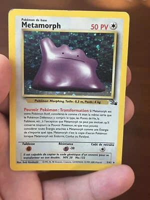 Metamorph! French Ditto, Lightly Played, Fossil Holo Rare Pokemon TCG 3/62 - Image 1 of 4
