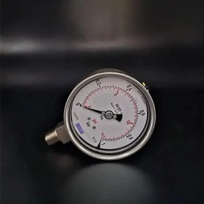 New WIKA 232.50.100 Pressure Gauge, 4 Inch, SS 316, 0-1 Bar / 0-15 PSI,1/2 NPT - Image 1 of 4