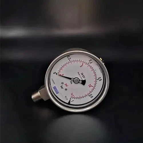 New WIKA 232.50.100 Pressure Gauge, 4 Inch, SS 316, 0-1 Bar / 0-15 PSI,1/2 NPT - Image 1 of 4