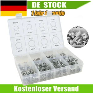 Schlauchschellen Edelstahl Sortiment Ohr Schlauchklemmen Set verstellbar 160tlg - Bild 1 von 8