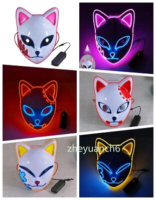 Nuevo Demon Slayer Kimetsu No Yaiba Kamado Tanjirou Máscara de Luz LED Anime de Halloween Foto 1 de 4