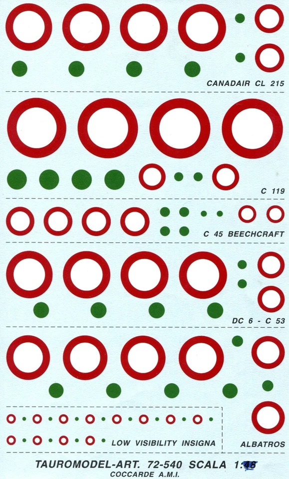 TAURO MODEL TM72/540 COCCARDE A.M.I. SCALA 1:72 - Immagine 1 di 1