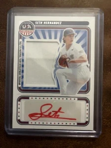 SETH HERNANDEZ AUTO/PATCH/199 2024 Panini USA Baseball #SS-SH RED INK - Picture 1 of 2