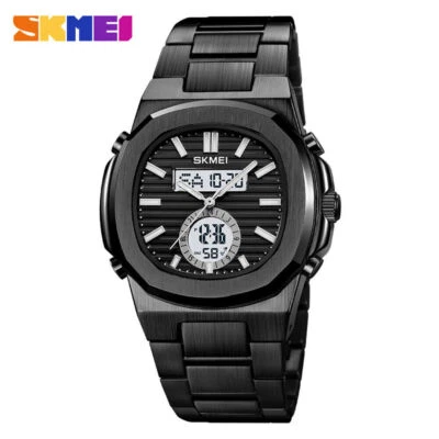 SKMEI Men Quartz Watch Steel Military Wristwatch Male Digital LED Sport Watches - Image 1 of 4