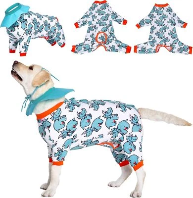 LovinPet Dog Recovery Suit Bodysuit Wound Protective E-Collar Pajamas Jumpsuit - Image 1 of 4