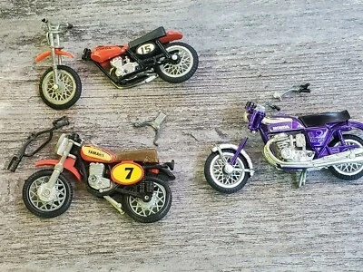 Lote de 3 motocicletas Yamaha y Honda diecast vintage de 3,5" para reparación Hong Kong Foto 1 de 4