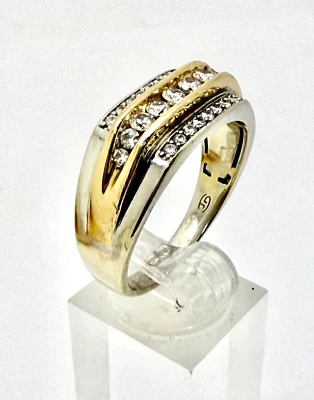 Anillo de diamantes TD para hombre 70 ctw 14k oro de dos tonos con tarjeta de valoración 12 3/4 Foto 1 de 4