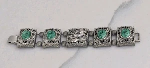 Bracciale Pannello Pechino Verde Gioielli Vintage Drago Giada Asiatica? Vintage - Foto 1 di 7