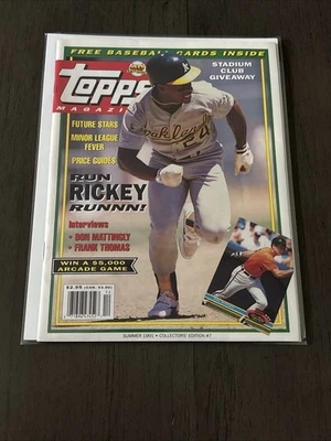 Topps Summer 1991 Edition #7 Rickey Henderson Magazine w/Poster. No Bonus Cards - Image 1 of 4