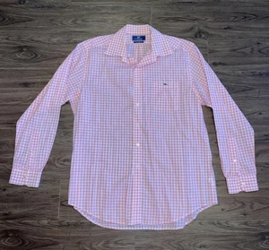 Vineyard Vines Shirt Mens Large Pink White Slim Fit Tucker Gingham Button Down - Picture 1 of 5