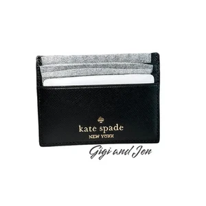 Kate Spade Madison Small Slim Card Holder in black - Picture 1 of 4