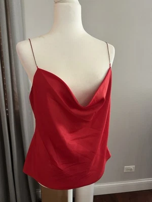 ASTR THE LABEL Red Sateen Cowl Tank Women's Clubbing  Size Large NWOT - Image 1 of 4